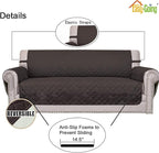 Easy-Going 4 Seater Sofa Slipcover Reversible Sofa Cover Water Resistant Couch Cover with Foam Sticks Elastic Straps Furniture Protector for Pets Children Dog Cat (XX-Large, Chocolate/Ivory)