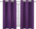 LEMOMO Purple Blackout Curtains 34 x 54 Inch Length/Set of 2 Curtain Panels/Thermal Insulated Room Darkening Blackout Curtains for Bedroom