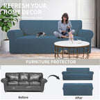 Easy-Going Stretch Oversized Chair Slipcover with Arm Washable Bluestone