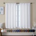 Simplebrand Ava Pure White Curtains for Bedroom 54 Inches Long 2 Panels Set, Light Filtering Window Treatment, Short Curtain Drapes, Soft Touching Casual Rod Pocket Privacy Curtains, W40 x L54 Inch
