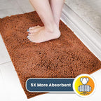 Muddy Mat® | Super Absorbent Door Mat Indoor, Microfiber Quick Dry Chenille Entryway Rug, Non-Slip Front Door Mat, Indoor Mats for Entryway, Machine Washable Pet Rug, Orange 36"x60"