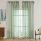 OVZME Sage Green Bedroom Curtains 2 Panel Sets 90 Inch Length, 59 Inch Extra Wide Light Filtering Light Weight Soft Window Treatment Panels for Study Room Living Room Guest Room, 59Wx90L Inches