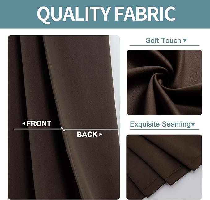 ChrisDowa Blackout Curtains for Bedroom and Living Room 45 Inches Long