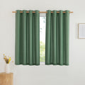 NICETOWN Short Thick Linen Curtains for Small Window, Grommet Bedroom Curtains & Drapes Privacy Added with Light Filtering Window Treatments for Bathroom, Olive Green, 2 Panels, W55 x L54