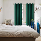 BGment Blackout Curtains for Kids Bedroom - Grommet Thermal Insulated Room Darkening Curtains for Living Room, Set of 2 Panels (42 x 72 Inch, Emerald)