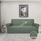 Easy-Going 100% Waterproof Couch Cover, Dual Waterproof Sofa Cover, Stretch Jacquard Sofa Slipcover, Leakproof Furniture Protector for Kids, Pets, Dog and Cat (Sofa, Grayish Green)