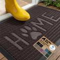 GORILLA GRIP 100% Waterproof All-Season WeatherMAX Doormat US Designed Natural Rubber, Stain and Fade Resistant, Low Profile Indoor Outdoor Door Mats, Easy Clean Patio Mat, Espresso Home Paw