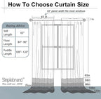 Simplebrand Ivory Sheer Curtains 108 Inches Long, Extra Long Rod Pocket Solid Color Window Sheer Curtain Panels, Elegant Curtains & Drapes for Living Room, Bedroom 2 Panels (Ivory, 42" W x 108" L)