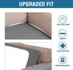 H.VERSAILTEX Super Stretch Individual Seat Cushion Covers Sofa Couch Slipcover Sets Thick Jacquard Textured Twill Fabric (2 Piece Medium Covers, Grey)