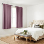 PONY DANCE - Window Curtains - 42 inch W by 45 L Dusty Rose Thermal Insulated Curtain Drapes Light Filter Energy Efficient Modern Design Style for Home Decor Low Shading Effect, 2 Pieces