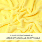JIAHANNHA Yellow Throw Blanket Fleece Blanket Throw Size(50 by 70 Inches),Super Soft Cozy Plush Blanket for Couch Sofa Bed,Lightweight Warm Bed Blankets for Adults,All Season