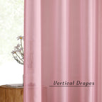 NICETOWN Pink Sheer Curtains for Living Room, Grommet Lightweight Gauzy Textured Sheer Panels Light Filtering Window Treatment for Girls Room, W54 x L108, 2 Panels