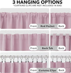 Deconovo Blackout Curtains, Thermal Insulated, W52 x L95 2 Panels, Back Tab, Machine Washable, Room-Darkening Drapes for Bedroom/Living Room Lavender