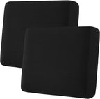 H.VERSAILTEX Super Stretch Individual Seat Cushion Covers Sofa Covers Couch Cushion Covers Slipcover Sets Thick Jacquard Textured Twill Fabric (2 Piece Large Sofa Cushion Covers, Black)