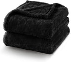 Exclusivo Mezcla Fuzzy Plush Fleece Bed Blanket Twin XL Size, Black