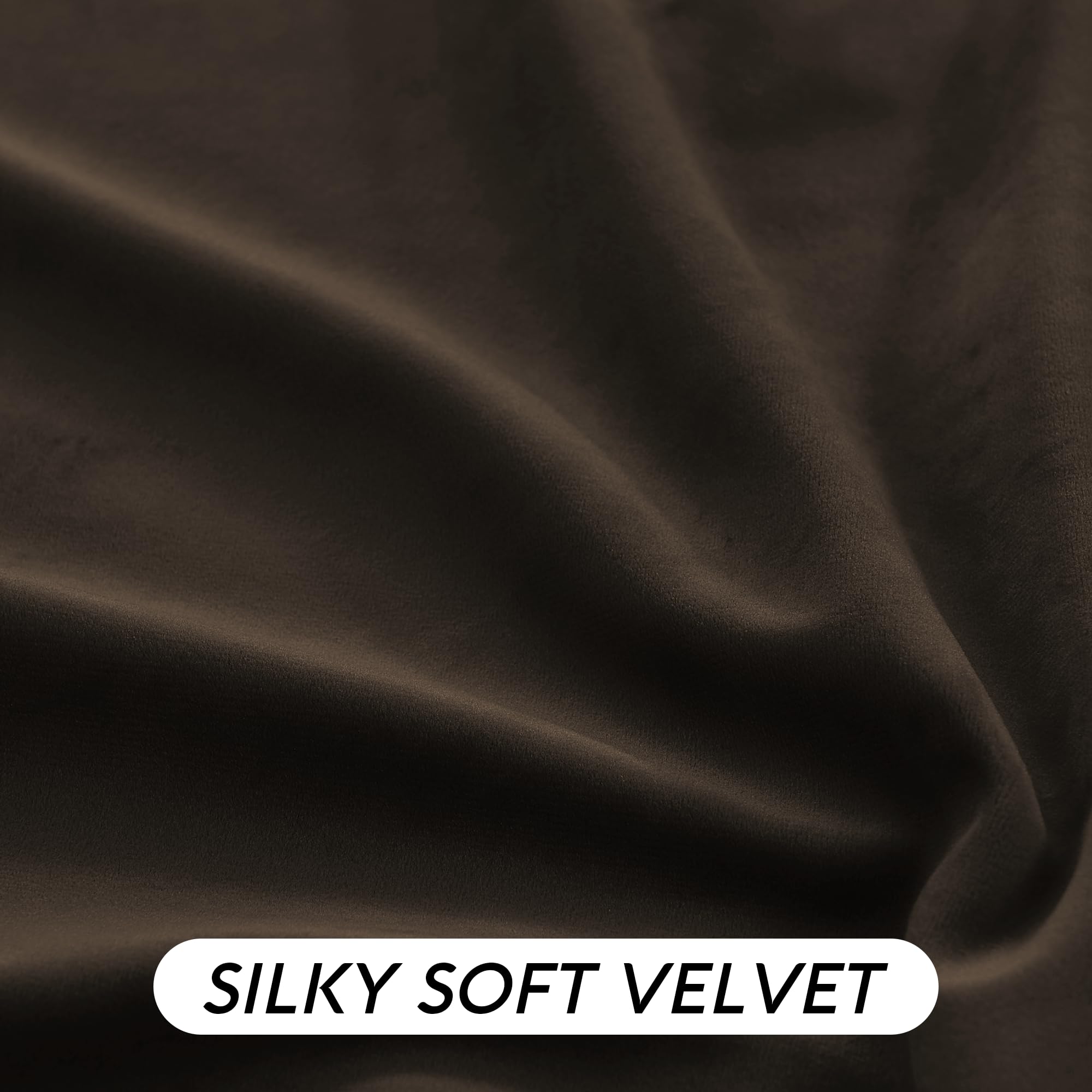 RYB HOME Brown Blackout Curtains 84 inches Long Velvet for Bedroom