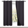 NICETOWN Full Shade Curtain Panels, 37" Wide x 70" Long, Greyish Purple, Pair of Thermal Insulated & Energy Efficiency Blackout Drapes for Living Room, Lined Silky Performance Window Dressing