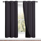 NICETOWN Full Shade Curtain Panels, 37" Wide x 70" Long, Greyish Purple, Pair of Thermal Insulated & Energy Efficiency Blackout Drapes for Living Room, Lined Silky Performance Window Dressing