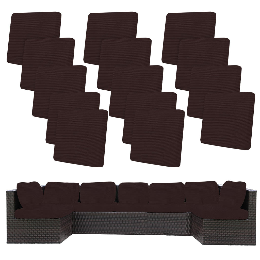 14 Piece Outdoor Cushion Covers, Patio Sofa Cushion Covers, Stretch Fit