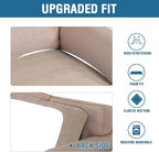 H.VERSAILTEX Super Stretch Individual Seat Cushion Covers Sofa Covers Couch Cushion Covers Slipcover Sets Thick Jacquard Textured Twill Fabric (1 Piece Chair Cushion Cover, Sand)
