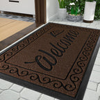 Yimobra Welcome Mat Outdoor Indoor, Waterproof Heavy Duty Front Door Mat Outside Entrance, Extra Sturdy Non-Slip Doormat, Low Profile, Dirt Trapping, 36x24 Inches, Coffee