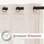 NICETOWN Taupe Sheer Curtains 96 inches Long, Grommet Voile Textured Airy Sheer Window Treatments Elegant & Chic for Bedroom/Living Room, W54 x L96, 2 Panels