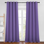 NICETOWN Lilac Purple Curtains 96 inches Long, Grommet Thermal Insulated Blackout Curtains Privacy Window Treatments for Boys Room/Living Room, W46 x L96, 2 Panels