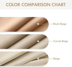 MIULEE Velvet Curtains Blush Beige Elegant Grommet Thermal Insulated Soundproof Room Darkening Curtains/Drapes for Classical Living Room Bedroom Decor 52 x 84 Inch Set of 2