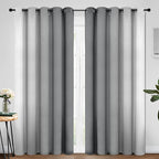 Yakamok 84 Inch Length Gray and Greyish White Gradient Color Ombre Curtains for Bedroom, Room Darkening Thermal Insulated Grommet Window Drapes for Living Room (2 Panels, 70x84 Inch)