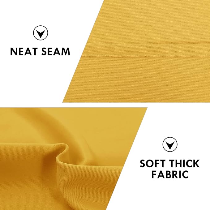 DWCN Short Blackout Curtains 60 x 36 Inch Long for Kitchen RV Bunk Yellow