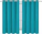 LEMOMO Teal Blackout Curtains/52 x 45 Inch Length Kids Curtains/Set of 2 Panels Grommet Bedroom Curtains for Living Room