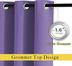 NICETOWN Lilac Purple Blackout Curtains for Bedroom (1 Pair, 52 x 84 inches), Farmhouse Thermal Insulated Room Darkening Drapes for Windows