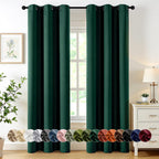 MIULEE Blackout Curtains for Bedroom 2 Panel 40 x 72 Inch Long Hunter Green