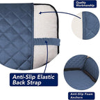 PureFit Reversible Quilted Sofa Cover, Water Resistant Slipcover Furniture Protector, Washable Couch Cover with Non Slip and Elastic Straps for Kids, Dogs, Pets (Chair, Dark Blue/Light Blue)