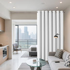 Joydeco Blackout Patio Sliding Door Curtains 96 Inches Long, Grommet Privacy Room Divider Curtains, Extra Wide Thermal Blackout Drapes for Bedroom Living Room (Pure White, 70Wx96L, 1 Panel)