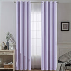 Yakamok Lilac Blackout Curtains 84 Inch Length Room Darkening Thermal Insulated Grommet Window Treatment Drapes Curtain for Bedroom Living Room 52" W x 84" L (Set of 2 Panels,Lavender)