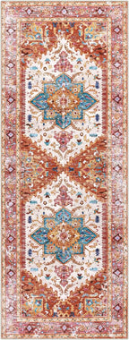 Yamaziot Washable Runner Rug, 2x6 Non-Slip Boho Vintage Hallway Rug Runner with Rubber Backing, Stain Resistant Distressed Carpet Runner for Bedroom, Kitchen, Laundry, Entrance
