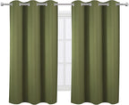 LEMOMO Oilve Green Blackout Curtains 38 x 54 Inch Length/Set of 2 Curtain Panels/Thermal Insulated Room Darkening Blackout Curtains