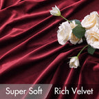 MIULEE Velvet Curtains 52x90 inches 2 Panels Burgundy Red Blackout Curtains