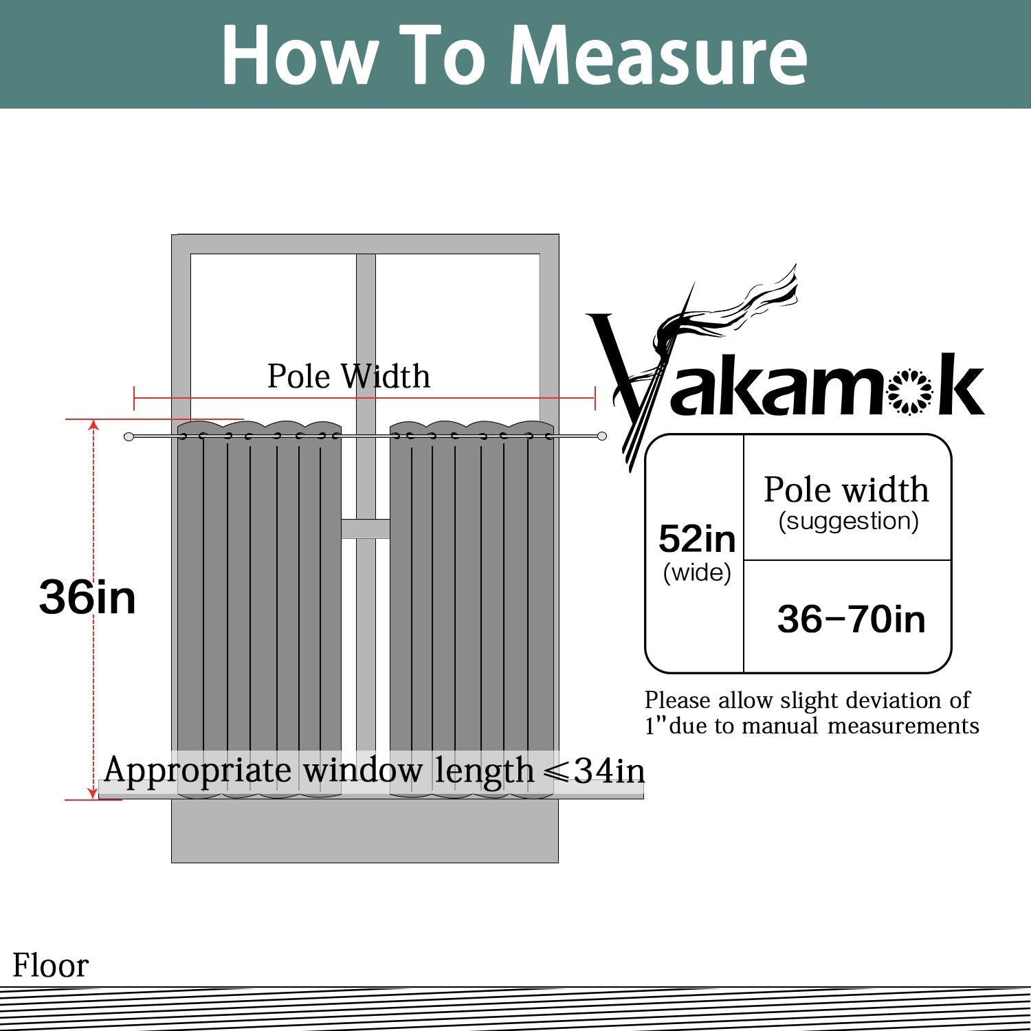 Yakamok Lilac Blue Room Darkening Window Curtains 52x36 Inch for Kitchen