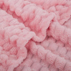Puncuntex Pink Throw Blanket 50"×60" inches Gifts for Mom Fuzzy 3D Jacquard Decorative Flannel Fleece Super Soft Plush Cozy Blanket for Couch Sofa Chair Lightweight