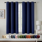MIULEE Blackout Curtains for Bedroom 2 Panels 40 x 50 Inch Long Navy Blue