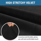 H.VERSAILTEX Stretch Velvet Sofa Covers Large Couch Covers Sofa Slipcovers with Non Slip Straps Underneath The Furniture, Feature Thick Comfy Rich Velour (XL Sofa, 98"-105", Black)