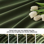 MIULEE Olive Green Back Tab Blackout Curtains 52x108 Inch Long 2 Panels Set