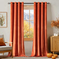 MIULEE Fall Orange Velvet Curtains Terracotta 52 x 84 Inch Length Set of 2