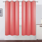 LEMOMO Coral Thermal Blackout Curtains/42 x 72 Inch/Set of 2 Panels Room Darkening Curtains for Bedroom