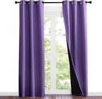 NICETOWN Lilac Purple Full Shade Curtain Panels, Pair of Thermal Insulated & Energy Efficiency Blackout Curtains for Living Room Windows, Lined Silky Performance Window Dressing (37" Wide x 84" Long)