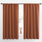 NICETOWN Blackout Curtains and Drapes - Thermal Insulated Solid Rod Pocket Blackout Draperies/Panels (Burnt Orange, 1 Pair, 52 by 63 inches)