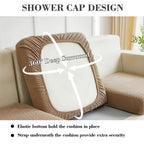 Disayu Sofa Covers Couch Covers for Sofa Pet Friendly Couch Cushion Covers Universal Sofa Covers Washable Stretch Slipcovers for Sectional Sofa (Texture Light Coffee, 2 Seats + Chaise Cover)