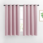 NICETOWN Insulated Room Darkening Curtains and Drapes - Microfiber Energy Saving Thermal Insulated Solid Grommet Room Darkening Draperies for Kitchen (1 Pair, 46 inches by 54 Inch, Baby Pink)